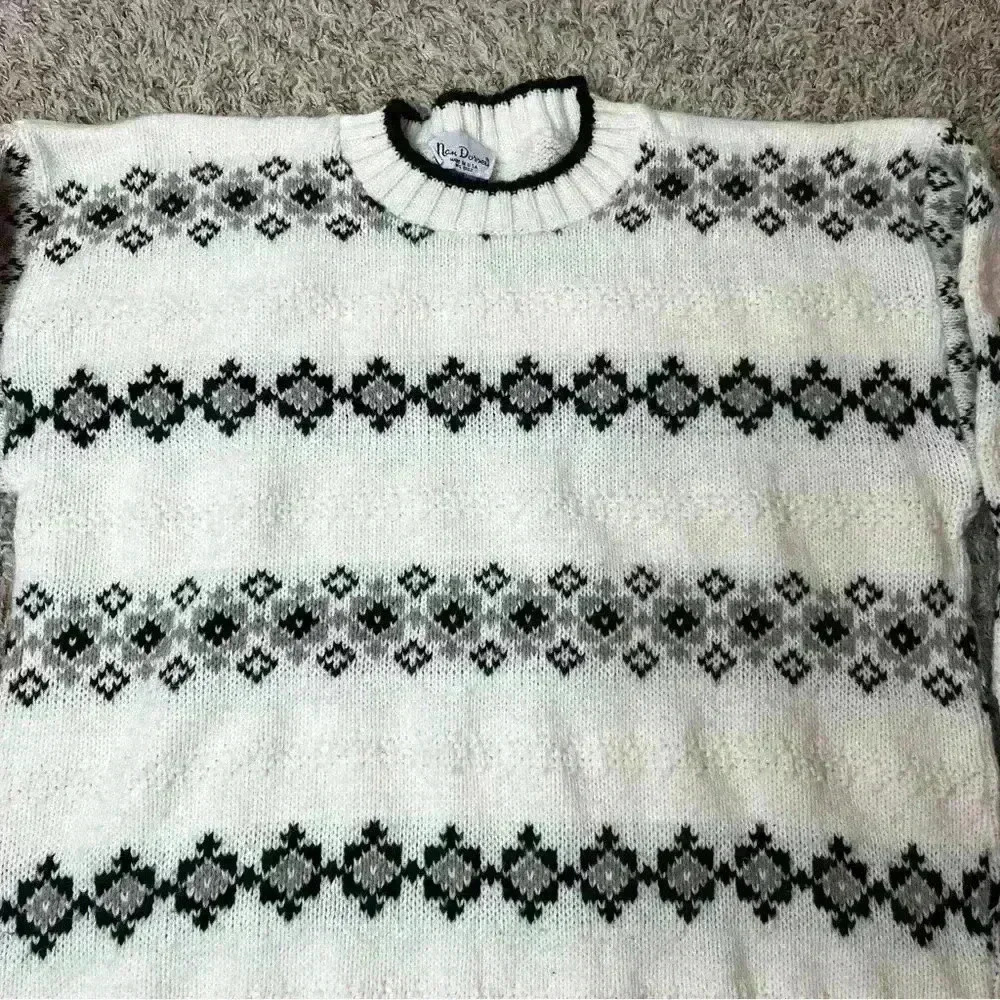 Vintage Nan Dorsey Cable Knit Sweater Made In USA Women Large Cream Heavy Warm - Picture 2 of 6